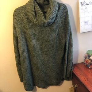 Green cowl neck oversize sweater